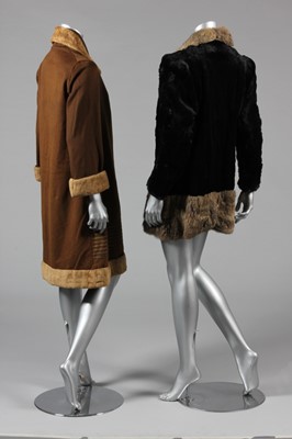 Lot 12 - A group of day/dinner/mourning dresses and...