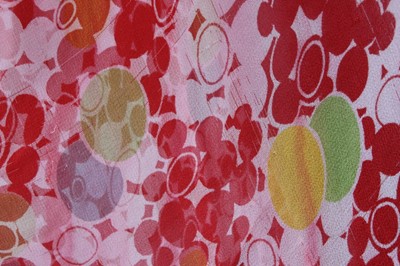 Lot 21 - Two floral printed chiffon dresses, early...