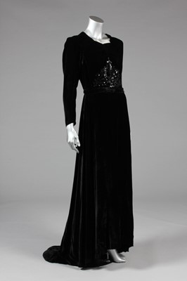 Lot 26 - Three evening gowns, 1930s, of royal blue...