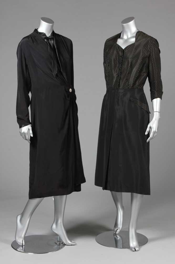 Lot 28 - Black evening wear, mid-late 1930s, comprising:...