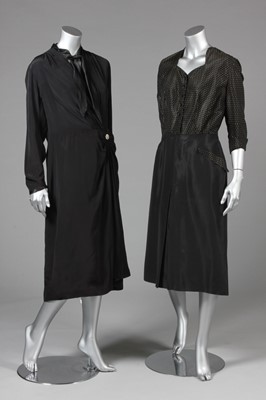 Lot 28 - Black evening wear, mid-late 1930s, comprising:...