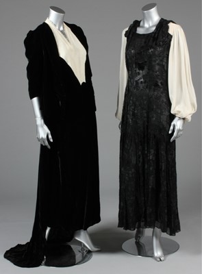 Lot 29 - Black and ivory evening-wear, 1930s-40s,...