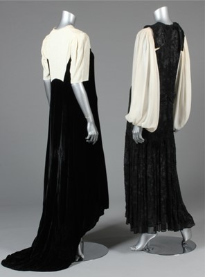 Lot 29 - Black and ivory evening-wear, 1930s-40s,...