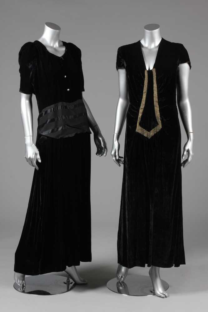 Lot 32 - A black sequined velvet evening cape, 1930s,...