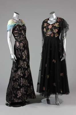Lot 33 - Four evening gowns, 1930s-late 40s, comprising:...