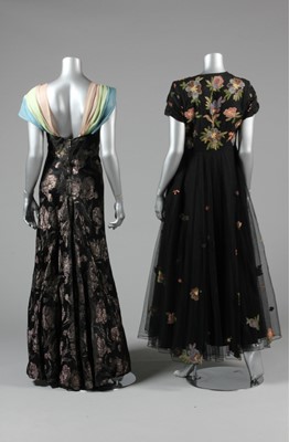 Lot 33 - Four evening gowns, 1930s-late 40s, comprising:...