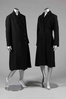 Lot 35 - Three ladies coats, 1940s, one with astrakhan...