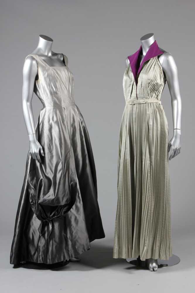 Lot 37 - Four 1950s evening gowns, comprising: pleated...