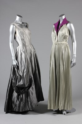 Lot 37 - Four 1950s evening gowns, comprising: pleated...
