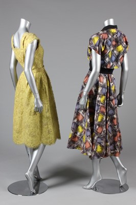 Lot 41 - A pale blue chiffon couture cocktail dress,...