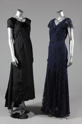 Lot 44 - A Susan Small royal blue faille cocktail dress,...