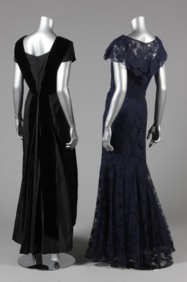 Lot 44 - A Susan Small royal blue faille cocktail dress,...