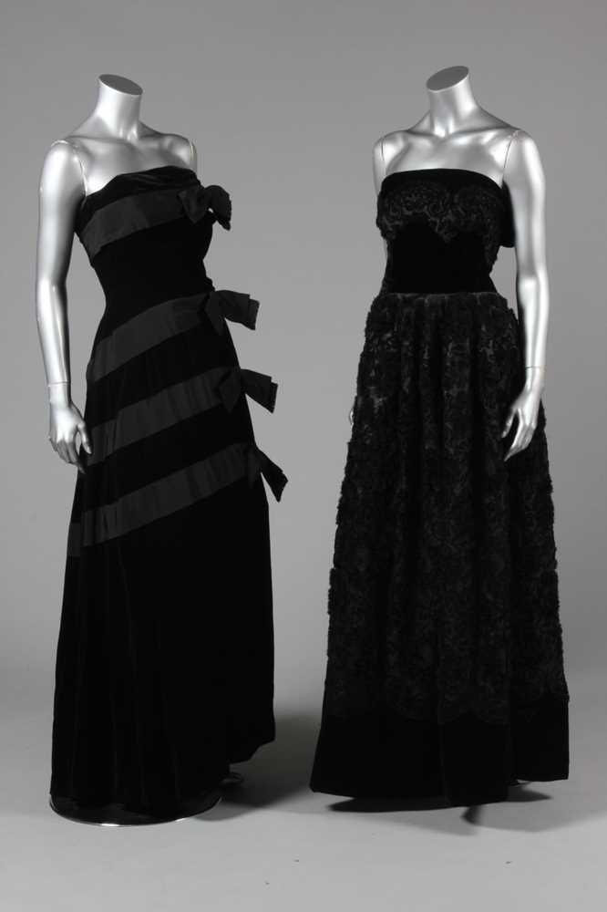 Lot 46 - Three black evening gowns, 1950s-c.1960,...