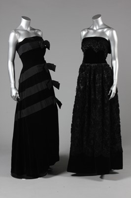 Lot 46 - Three black evening gowns, 1950s-c.1960,...