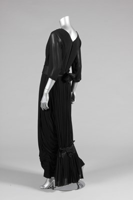 Lot 53 - A Desses style draped black georgette evening...