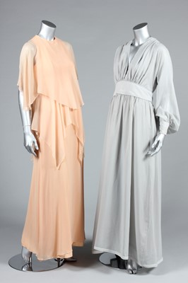 Lot 55 - A group of floaty, chiffon evening ensembles,...