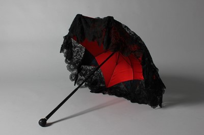Lot 57 - An A.Fonnesbech wired black tulle hat, circa...