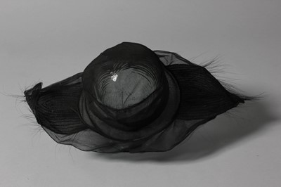 Lot 57 - An A.Fonnesbech wired black tulle hat, circa...