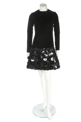 Lot 160 - A Christian Dior by Marc Bohan black velvet...