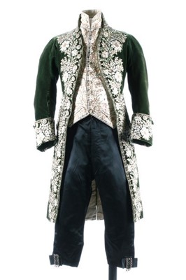Lot 29 - A gentleman's embroidered green velvet court...