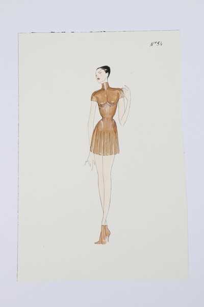 Lot 263 - A rare Alexander McQueen fashion sketch for...
