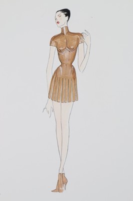 Lot 263 - A rare Alexander McQueen fashion sketch for...