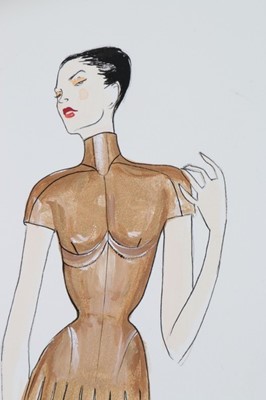 Lot 263 - A rare Alexander McQueen fashion sketch for...