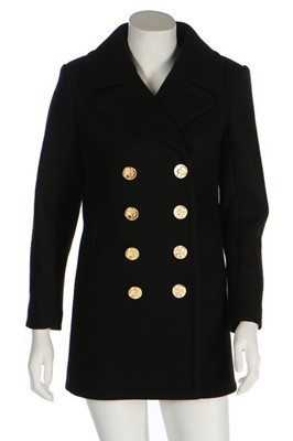 Lot 34 - A Chanel black cashmere double-breasted...