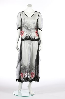 Lot 36 - A beaded tulle cocktail dress, circa 1915-20,...