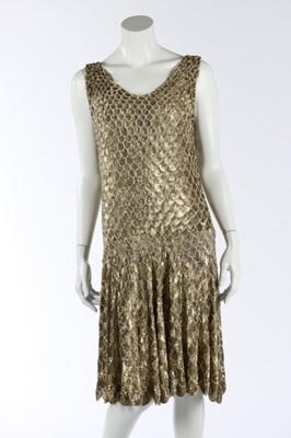 Lot 46 - A fine couture gold sequined 'flapper' dress,...