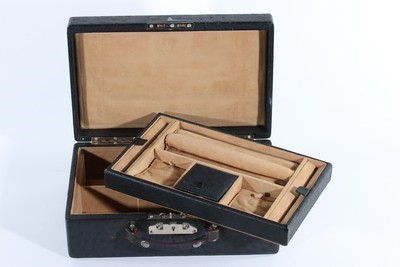 Lot 89 - Elsa Schiaparelli's black ostrich skin travel...
