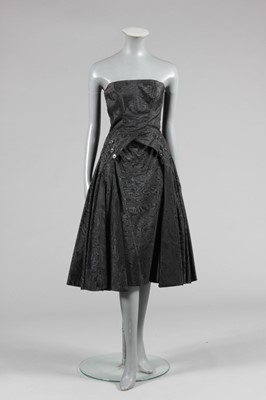 Lot 37 - A Jacques Fath for Joseph Halpert black moire...