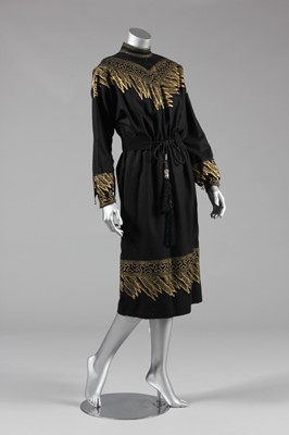 Lot 122 - A Zandra Rhodes black ultra-suede and wool...