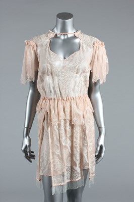 Lot 444 - A Zandra Rhodes printed pink chiffon cocktail...